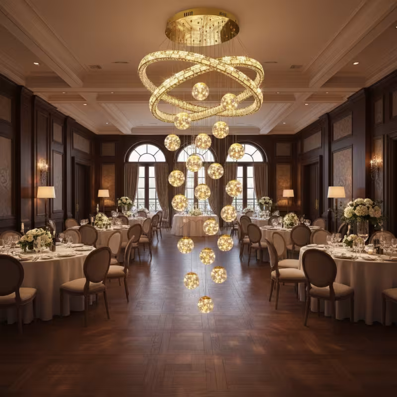 Previzualizare 3: Candelabru Cristal cu Telecomanda DUARA Supremo, 90x300cm, Lumina Calda/Neutra/Rece, Auriu, Metal si Cristal