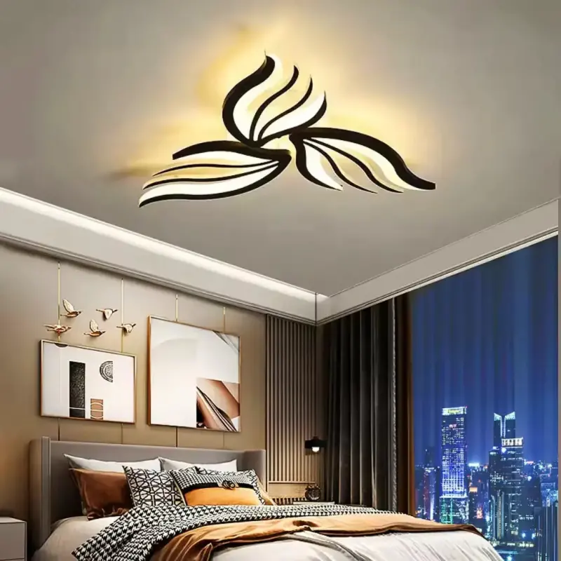 Previzualizare 4: Lustra LED cu telecomanda SAKURA 37W, 3 Petale, lumina Rece/Calda/Neutra, Dimabila, Alb