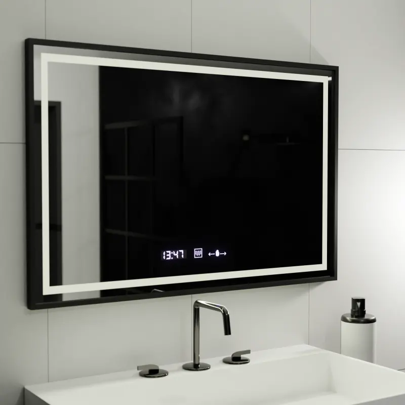 Previzualizare 2: Oglinda LED Rectangulara, 120x80cm, Verite Majeste Noir Motion Glow Marcello, Sistem Dezaburire, Ceas & Termometru, Dimabila