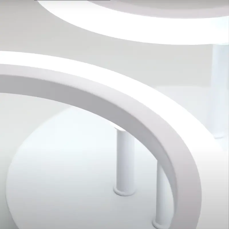 Previzualizare 2: Lustra LED cu telecomanda BETTY 40W, 3 Cercuri, lumina Rece/Calda/Neutra, Dimabila, Alb, Metal si Acril