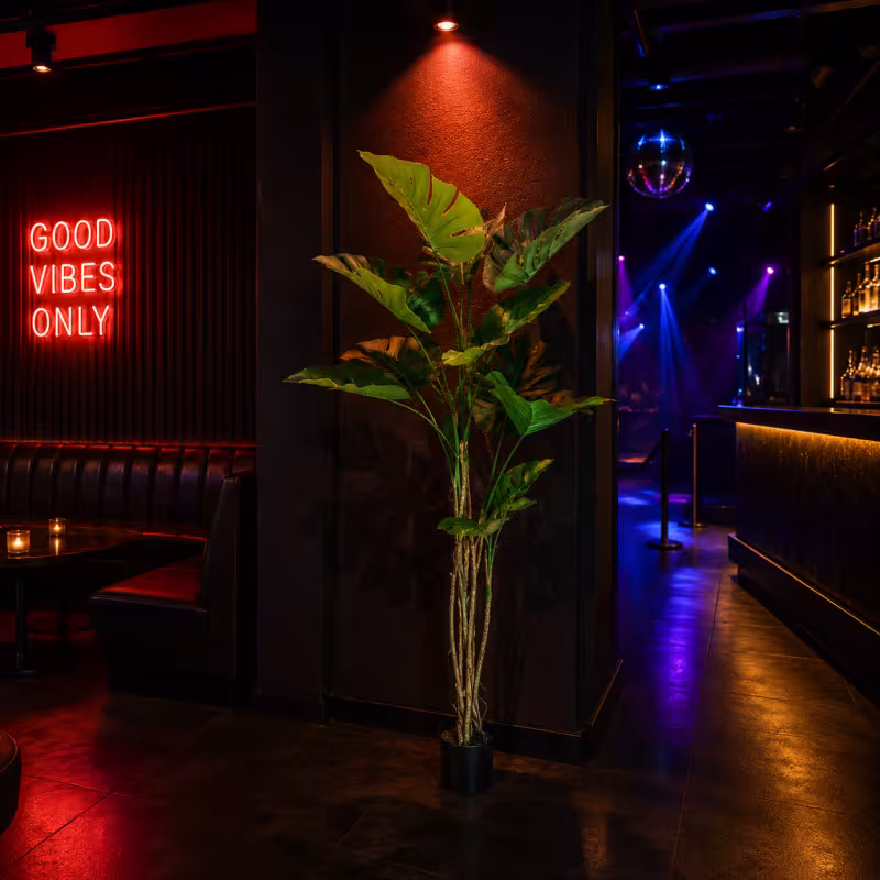 Previzualizare 2: Planta Artificiala Tip Monstera Deliciosa, 12 frunze, 190 cm, Verde