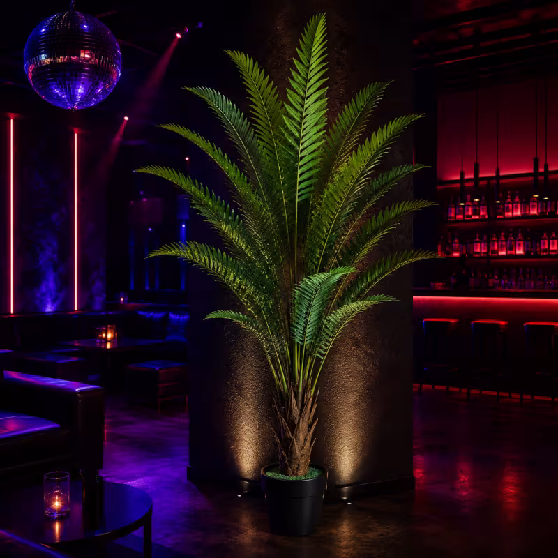 Planta Artificiala Copac Tip Palmier Regal, 220 cm, 18 frunze, Verde, cu Ghiveci
