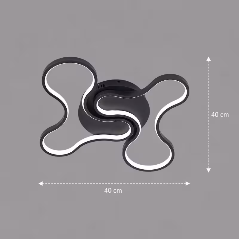 Previzualizare 4: Lustra LED cu telecomanda ORMS Nobile, 3000K/4000K/6000K, 84W, Metal si Plastic, Negru