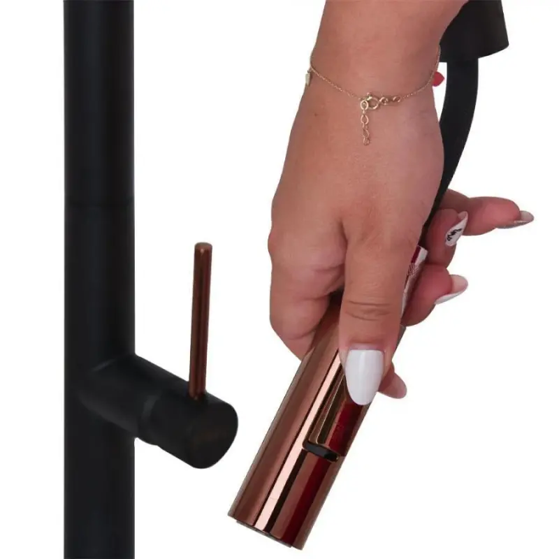 Previzualizare 3: Baterie Bucatarie cu Dus Extractibil, Alama Sanitara, Negru, CF2042