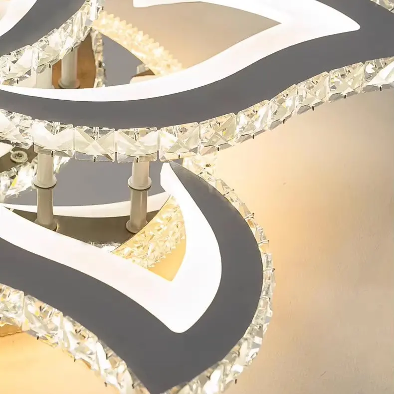 Previzualizare 2: Lustra LED Alejandro cu Telecomanda, 71W, 4 Flori, Lumina Dimabila Rece/Calda/Neutra, Crom