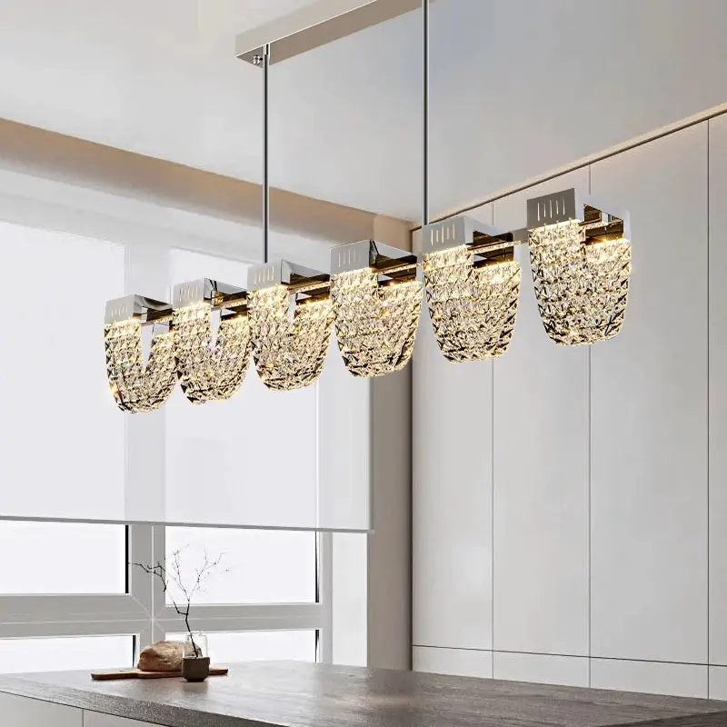 Lustra LED Suspendata, STRATUS Supremo, Cristal si Metal, 15W, Lumina Rece/Calda/Neutra 3000K/4000K/6000K, Iluminat Luxos