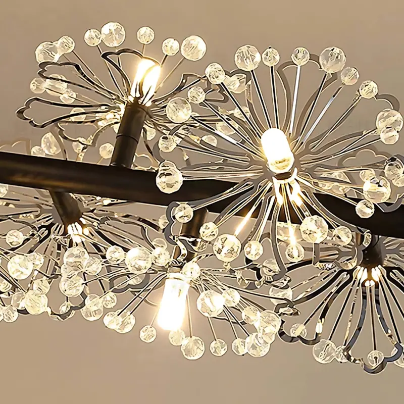 Previzualizare 2: Candelabru Cristal PETERHOF Magno, Diametru 62cm, 20X G4, Negru, Inaltime Reglabila