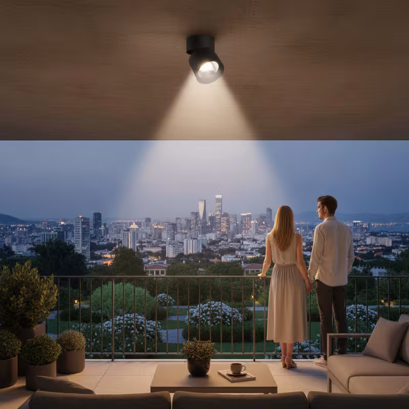 Spot LED TINNIE, Rotativ, 9W, Lumina Neutra 4000K, Negru