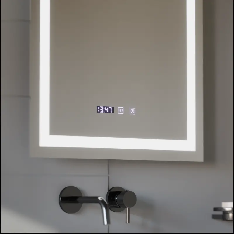 Previzualizare 2: Oglinda LED Touch MODENA Sistem Dezaburire, Ceas si Temperatura 60x80 cm