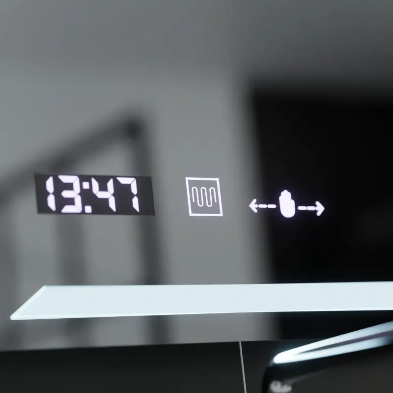 Previzualizare 2: Oglinda LED Rectangulara, 60x80cm, Rayonnement MotionGlow Marcello, Sistem Dezaburire, Ceas & Termometru, Dimabila