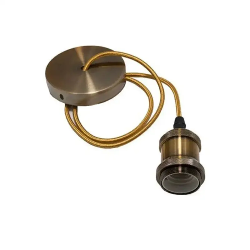 Previzualizare 3: Lustra Antichizata, 1xE27, 100cm,Metal, Bronz