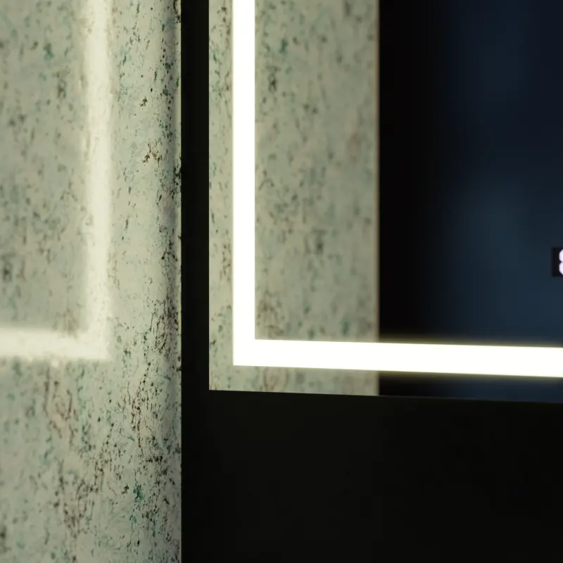 Previzualizare 4: Oglinda LED Rectangulara 120x80cm Verite MotionGlow Marcello, Sistem Dezaburire, Ceas & Termometru, Dimabila