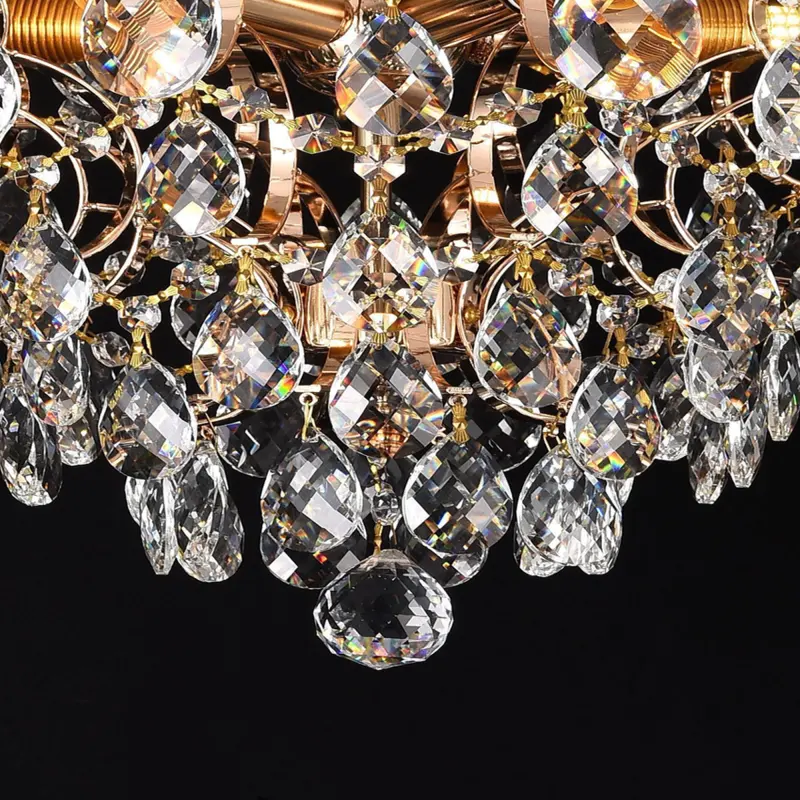 Previzualizare 2: Candelabru Cristal CRYSTARA Nobile, 5x E14, Diametru 40cm, Auriu Lucios