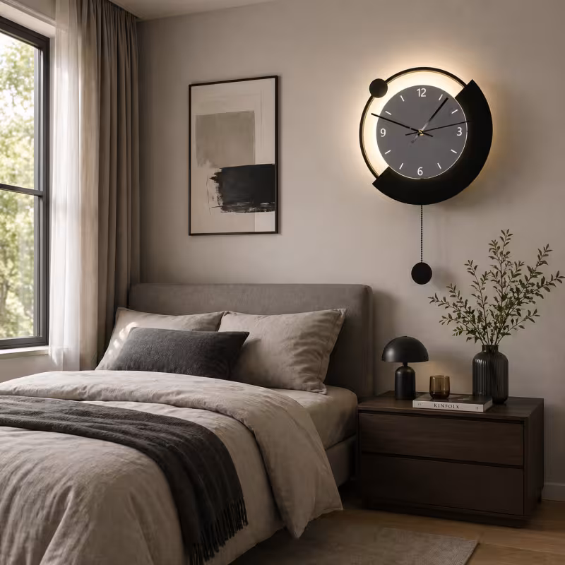 Aplica LED Decorativa ARC Ø30 cm Lumina Rece/Neutra/Calda Negru