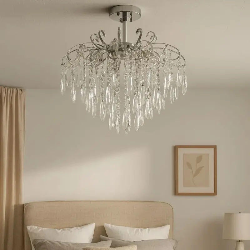 Previzualizare 4: Candelabru Cristal EDINBURGH Eleganza, 5xE27, Diametru 47cm, Crom Lucios