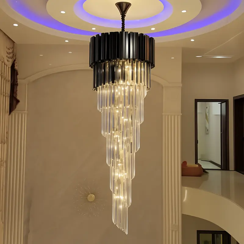 Previzualizare 3: Candelabru Cristal BLOIS Ascendere, 28xE14, Diametru 60cm, Negru, Inaltime Reglabila