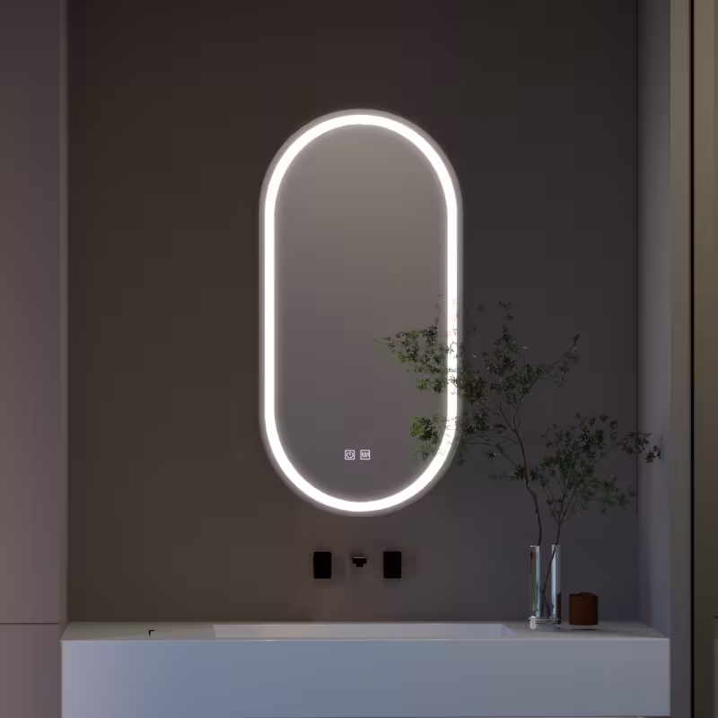 Previzualizare 3: Oglinda LED Ovala, 50x100cm, Velara Touch, Sistem Dezaburire, Dimabila