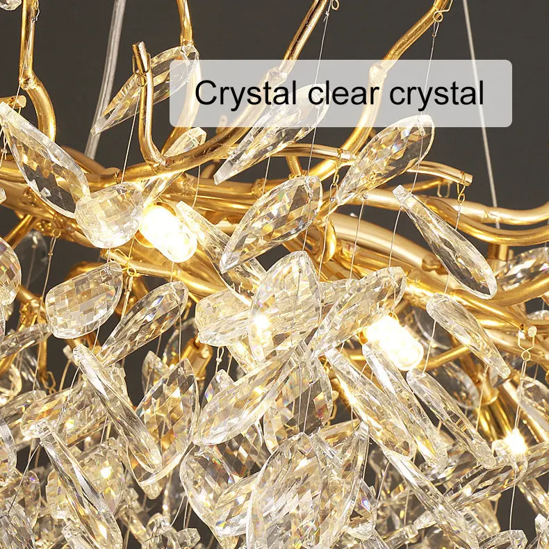 Previzualizare 2: Candelabru Cristal WALTZ Rhapsody, 9x G9, Auriu, 80cm, Inaltime Reglabila