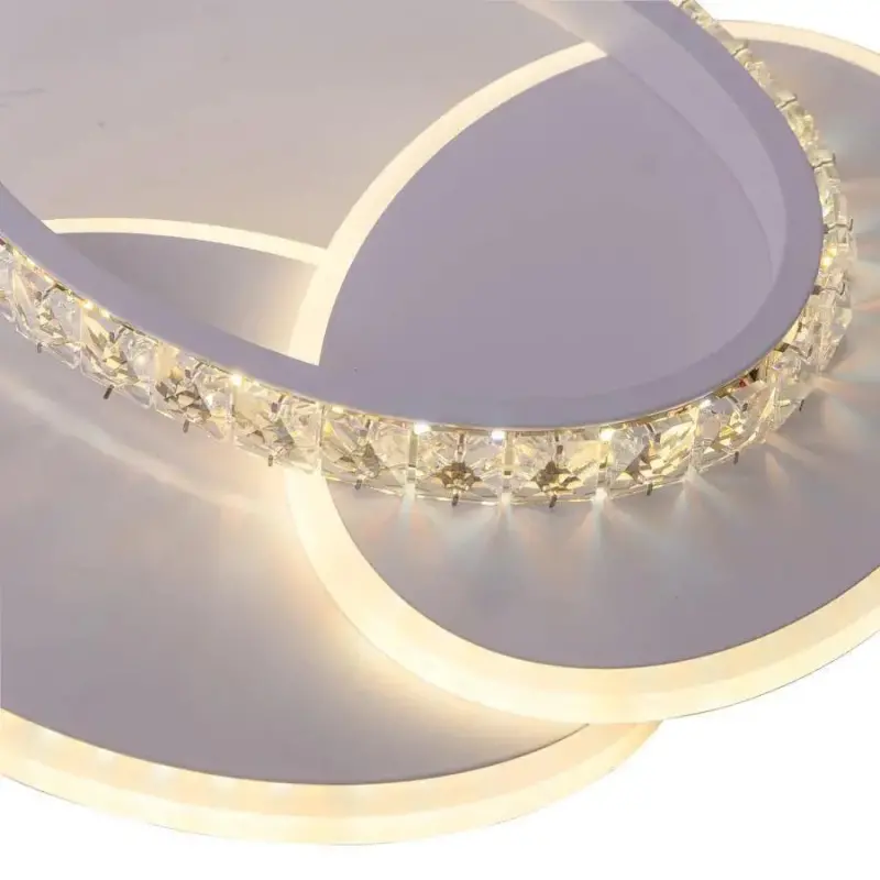 Previzualizare 4: Lustra LED cu cristal HOLLANCE 24W, 3 Elemente, lumina Rece/Calda/Neutra, Alb