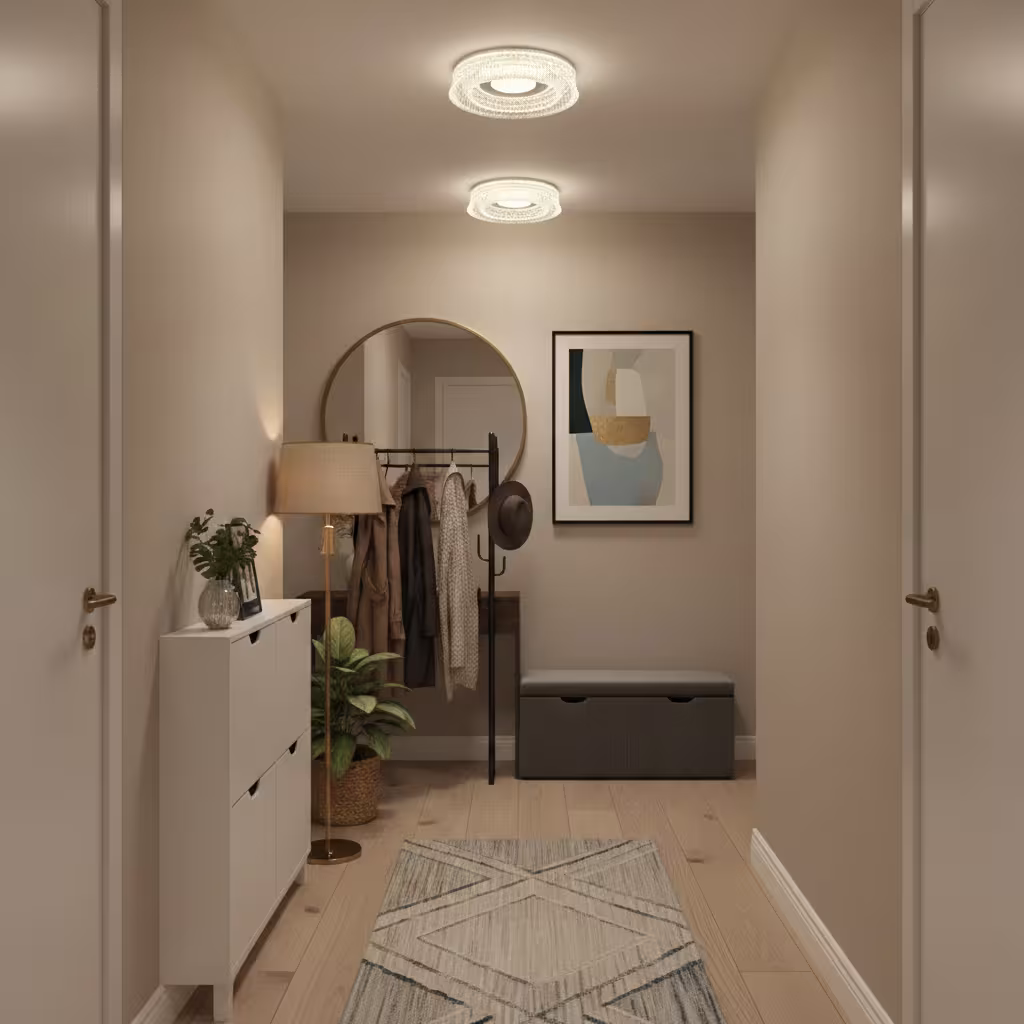 Lustra LED MARU Petito, 29W, Diametru 20cm, Lumina Calda/Neutra/Rece, Alb, Metal si Cristal
