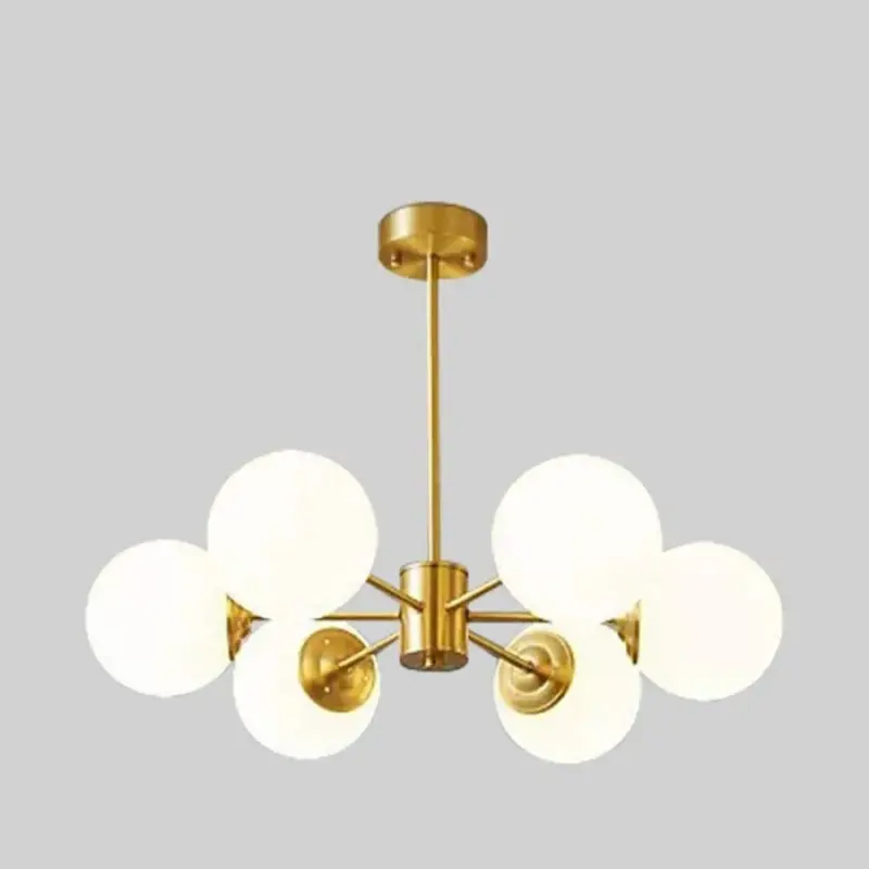 Previzualizare 3: Lustra LC801/6GD, 6x E27, Alb Auriu, Metal