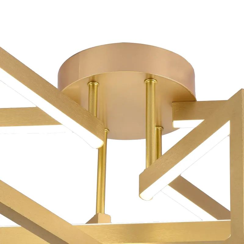 Previzualizare 4: Lustra LED cu telecomanda 71W, 3 Elemente, lumina Rece/Calda/Neutra, Dimabila, Auriu