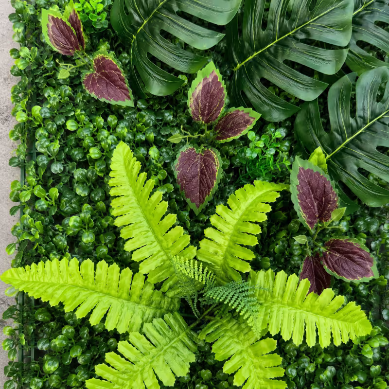 Previzualizare 2: Planta Artificiala Panou de Gard Viu Mix Monstera, 40 x 60 cm, Verde