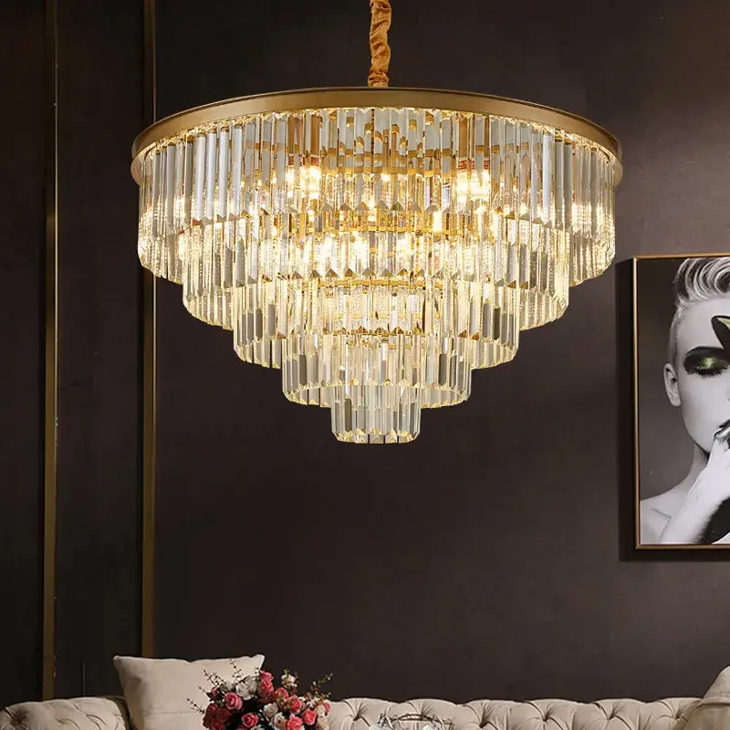 Previzualizare 4: Candelabru Cristal CHAMBORD Eleganza 8xE14, Diametru 48cm, Auriu Mat