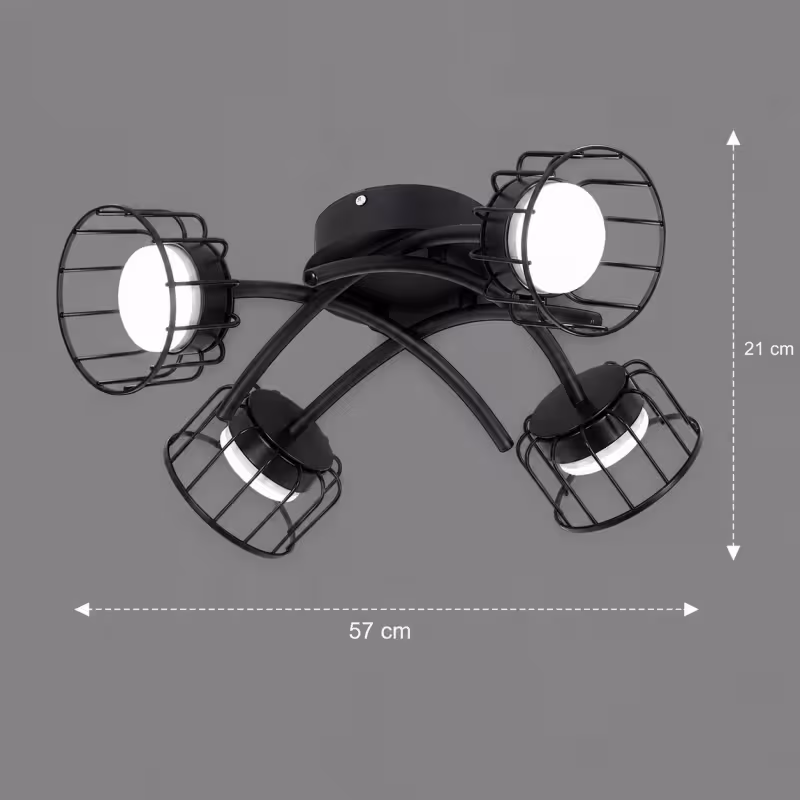 Previzualizare 4: Lustra EPS, 4xG53, D57cm, Metal si Plastic, Negru