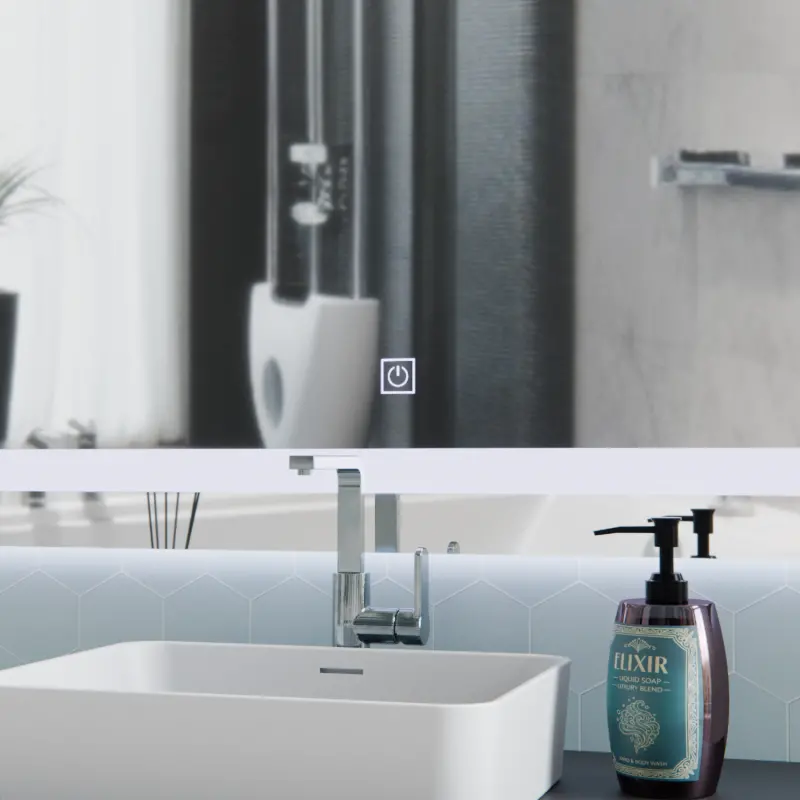 Previzualizare 2: Oglinda LED Giga, 80x60cm, Argintiu, Touch, Lumina 6000K