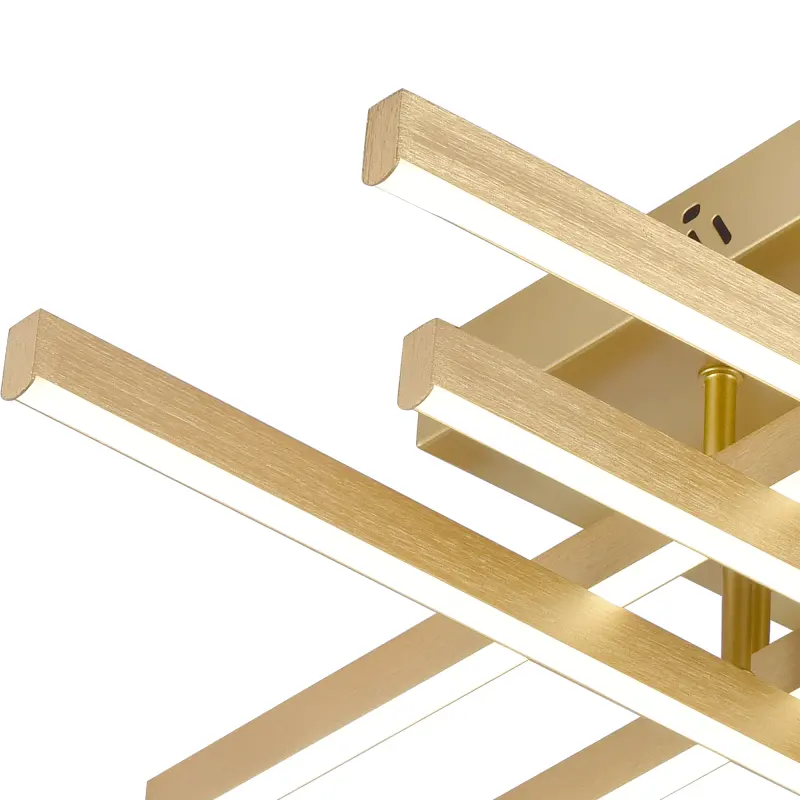 Previzualizare 2: Lustra LED cu Telecomanda LINEX, 81W, Lumina 3000K/4000K/6000K, Dimabila, Auriu