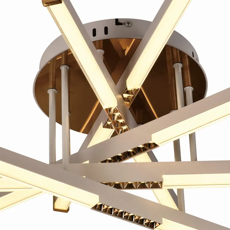 Previzualizare 2: Lustra LED cu Telecomanda LT182/5WH, 69W, 5 Elemente, Lumina Rece/Clada/Neutra, Dimabila, Alb