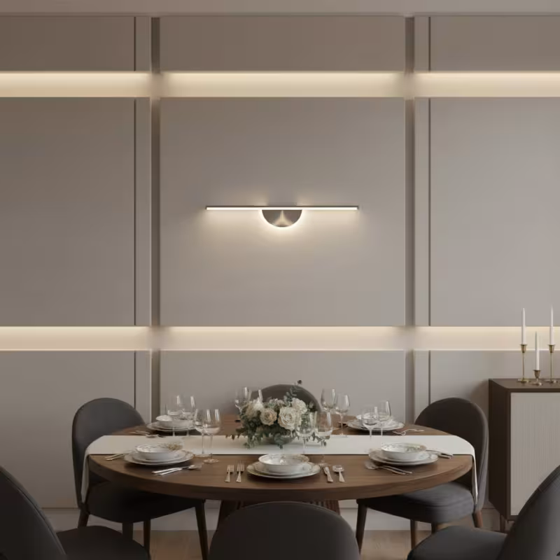 Previzualizare 3: Aplica LED Decorativa BARAM, 21W, 60cm, Lumina Calda / Neutra/ Rece, Negru, Metal si Acril