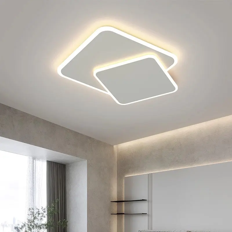 Previzualizare 4: Lustra LED cu telecomanda FUTURA LUMINA 66W, 2 Patrate, lumina Rece/Calda/Neutra, Dimabila, Alb