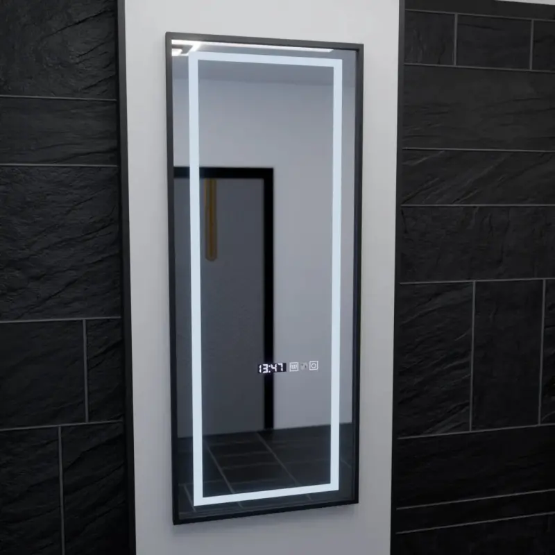 Previzualizare 4: Oglinda LED Rectangula, 60x150cm, Bianca Senzor Radar Marcello, Sistem Dezaburire, Ceas & Termometru, Dimabila, Dressing Couture