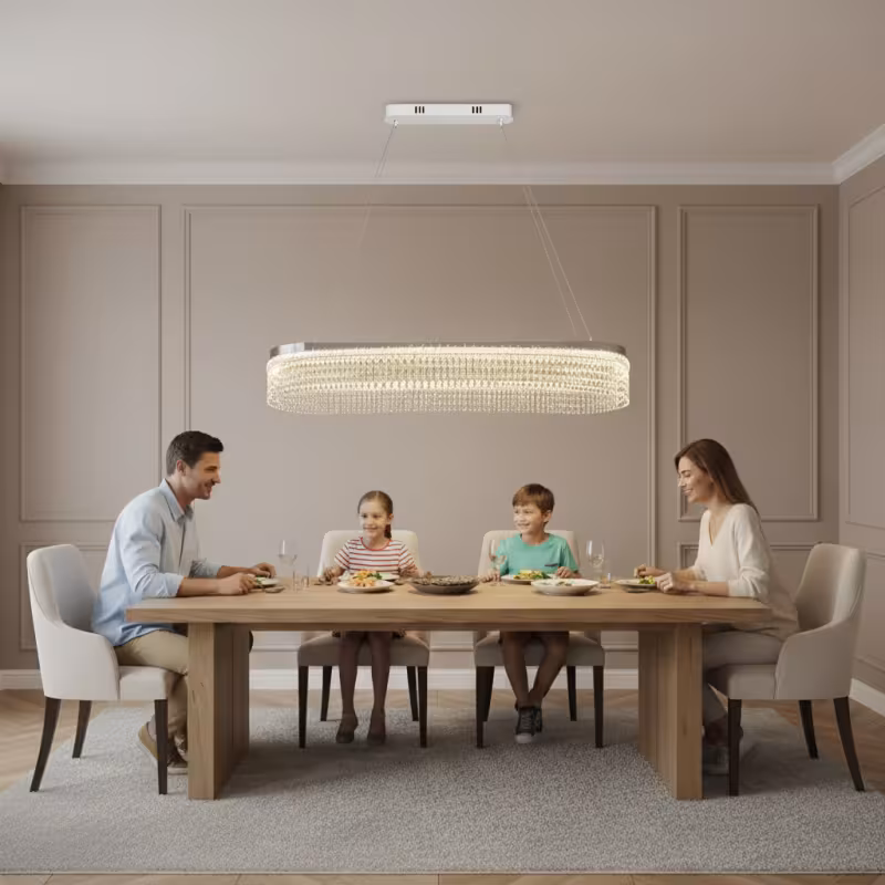 Previzualizare 3: Candelabru Cristal VOLNA Supremo, 162W, 100x30cm, Lumina Calda/Neutra/Rece, Alb, Metal si Cristal
