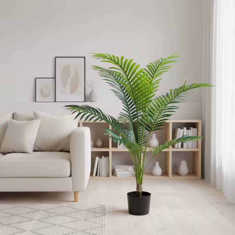 Previzualizare 2: Planta Artificiala Copac Tip Palmier Kentia, 12 frunze, 120 cm, Verde, cu Ghiveci