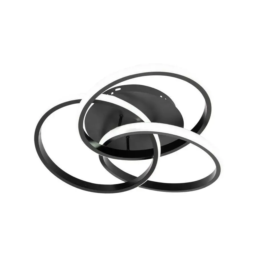 Lustra LED cu telecomanda VECTOR VORTEX 96W, 3 Elemente, lumina Rece/Calda/Neutra, Dimabila, Negru
