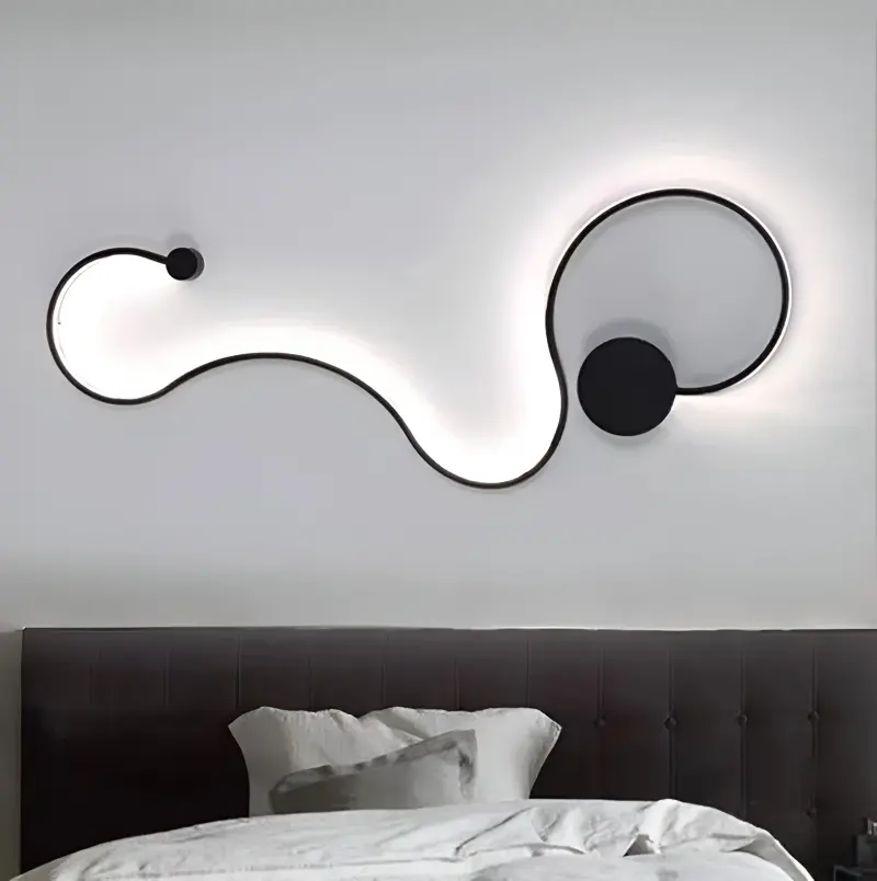 Aplica LED Delilah 36W Decorativa Lumina Rece/Calda/Neutra Metal si SIlicon Negru