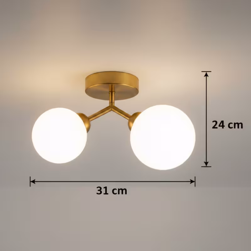 Previzualizare 4: Lustra LED si cristal ORBS, 31cm, 2xG9, Globuri, Auriu