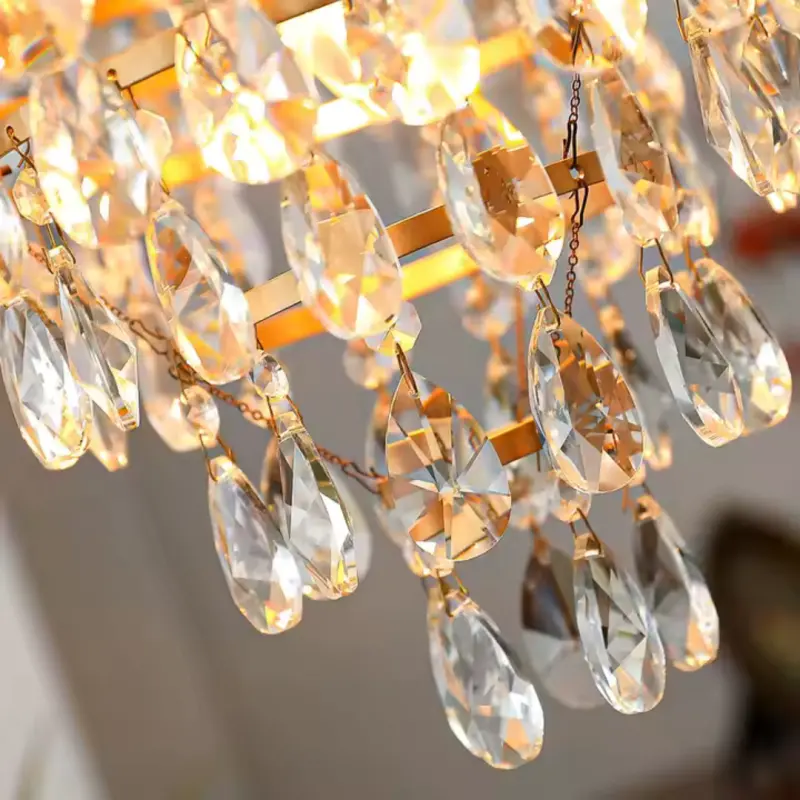 Previzualizare 2: Candelabru Cristal REGALITE Petito, 3XE14, Diametru 25cm, Auriu Lucios, Inaltime Reglabila