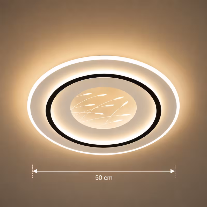 Previzualizare 4: Lustra LED cu telecomanda LINEA 125W, Ø50cm, Rotunda, lumina Rece/Calda/Neutra, Dimabila, Negru