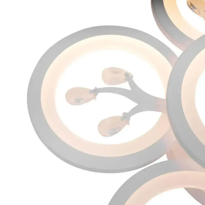 Previzualizare 2: Lustra LED cu telecomanda si cristal DAISY 78W, 6 Elemente, lumina Rece/Calda/Neutra, Dimabila, Alb