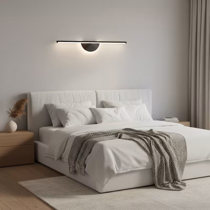 Aplica LED Decorativa BARAM, 21W, 60cm, Lumina Calda / Neutra/ Rece, Negru, Metal si Acril