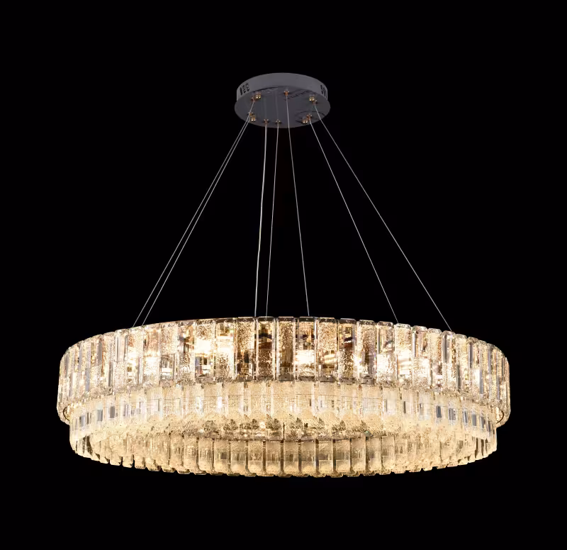 Previzualizare 4: Candelabru Cristal ELYSIAN Regalis 14xE14, D80 cm, Auriu, Inaltime Reglabila, Metal si Cristal