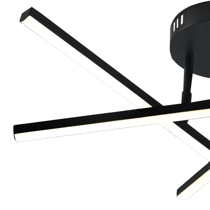 Previzualizare 2: Lustra LED cu telecomanda 40W, 3 Elemente, Liniara, lumina Rece/Calda/Neutra, Dimabila, Negru