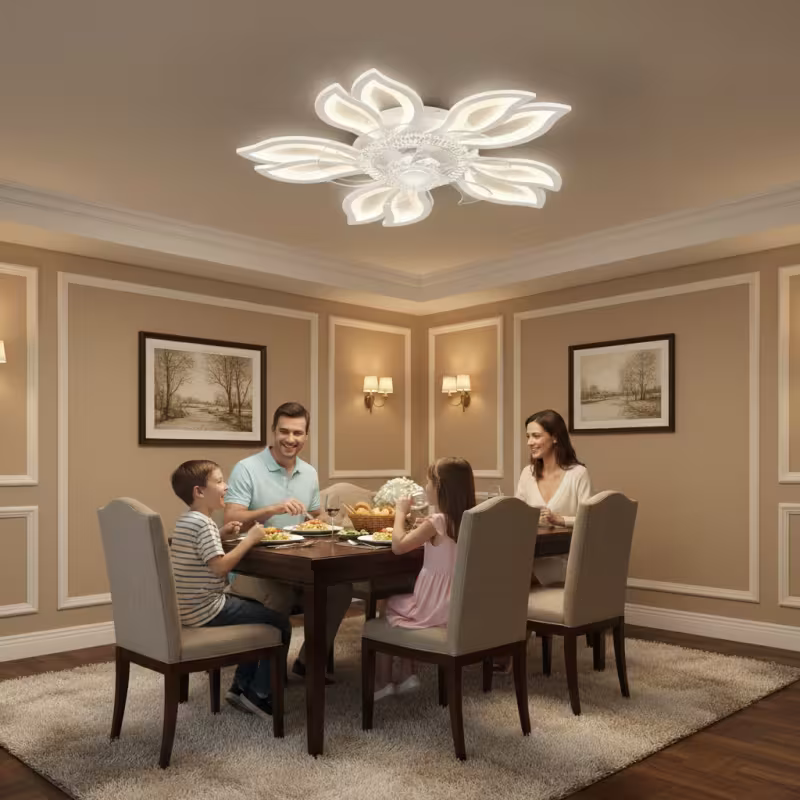 Previzualizare 3: Lustra LED Ventilator ANEMO cu Telecomanda, 30W, D61cm, Lumina Rece/Neutra/Calda, Metal si Plastic, Alb