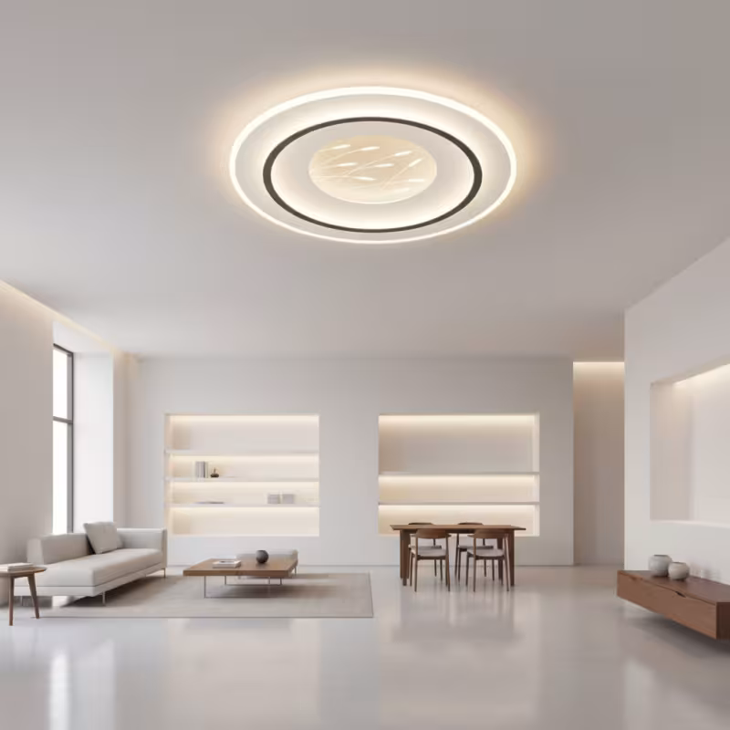 Previzualizare 2: Lustra LED cu telecomanda LINEA 125W, Ø50cm, Rotunda, lumina Rece/Calda/Neutra, Dimabila, Negru