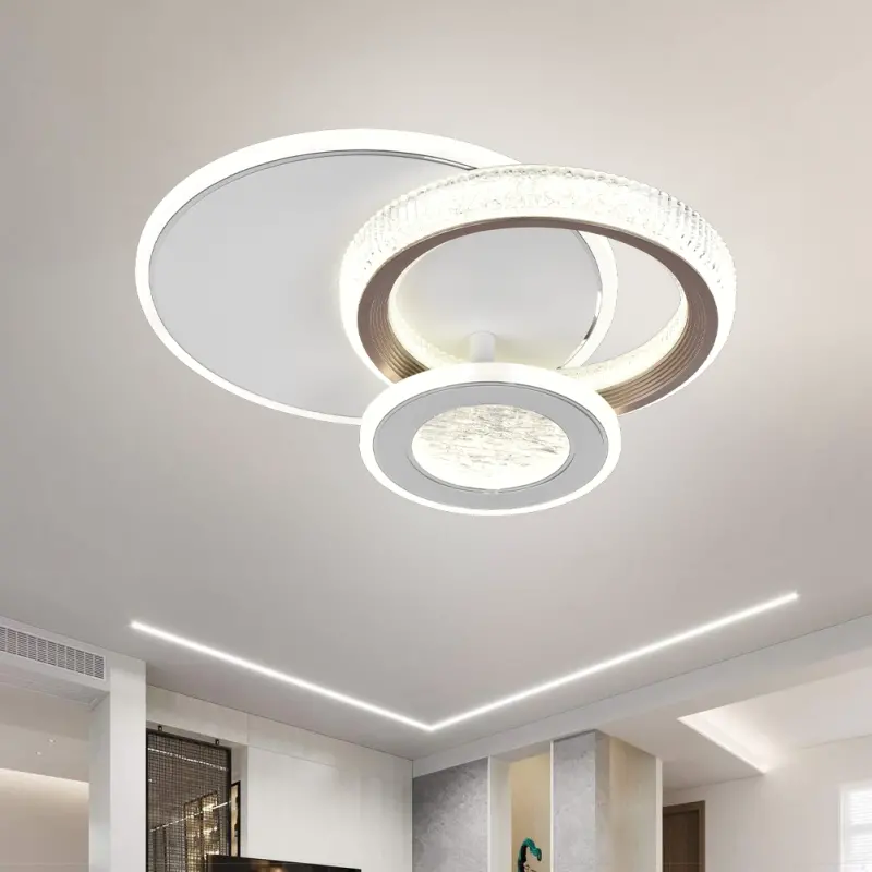 Previzualizare 3: Lustra LED NYXORA 44W, 3 Cercuri, lumina Rece/Calda/Neutra, Alb