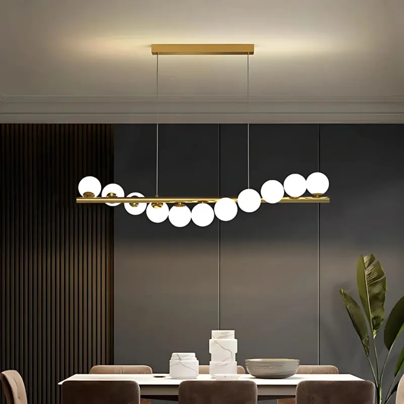 Previzualizare 4: Lustra LOFT Hall, 11x G9, Alb Auriu, Metal, Inaltime Reglabila, Elegant